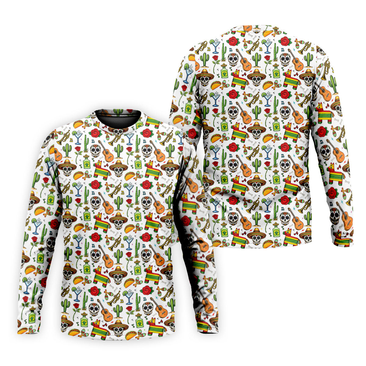 Decorated Skulls Party Items Cinco De Mayo Celebration Fiesta Themed White Golf Shirts For Men