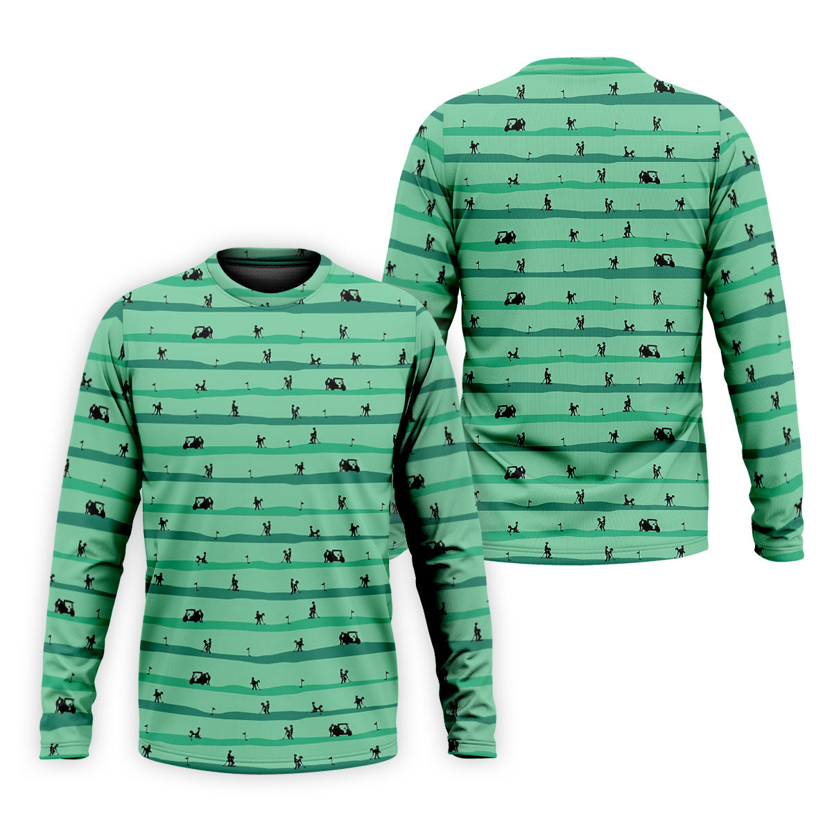 Funny Golf Couple Silhouette Pattern Polo Shirt, Golf Shirts For Men, Mens Golf Apparel