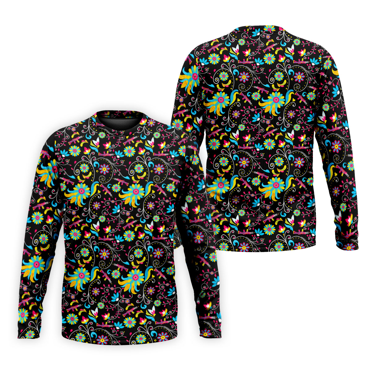 Flores De Mayo Cinco De Mayo Celebration Fiesta Themed Tropical Pattern Golf Shirts For Men