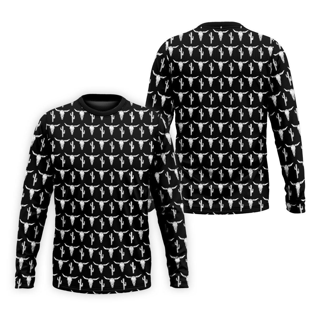 Longhorn Cow Skull Western Theme Black Golf Tops For Men, Polo Shirts For Men, Golf Shirts For Men