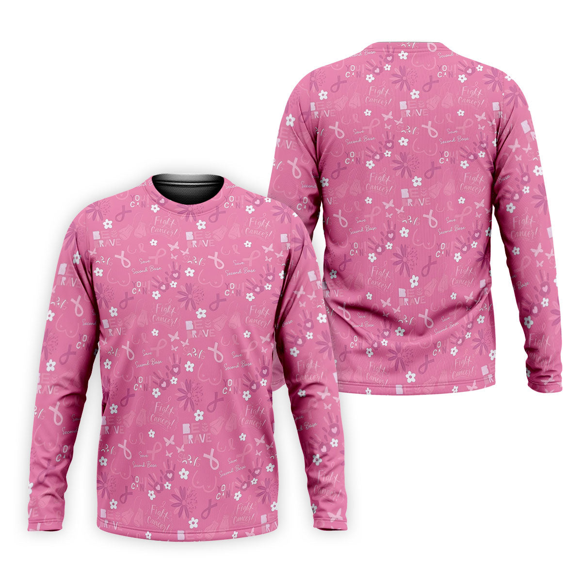 Save Second Base Fight Breast Cancer Polo Shirt, Polo Shirts For Men, Printed Golf Shirts