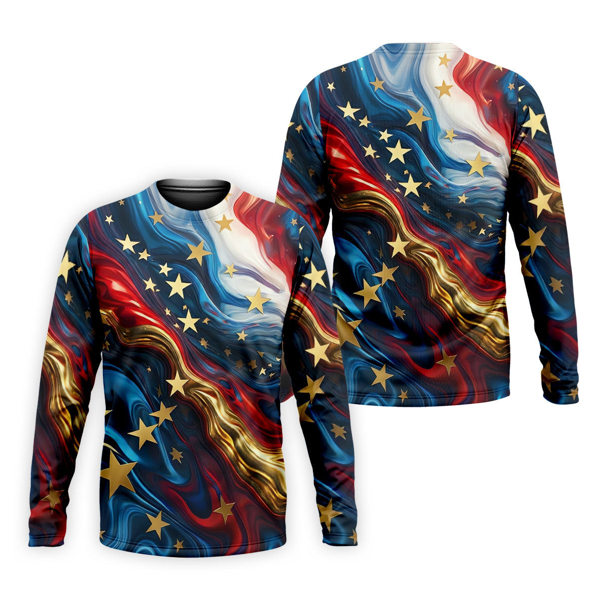 Abstract American Flag Stars Golf Polo Shirt, Mens Golf Shirts, Hawaiian Golf Shirt