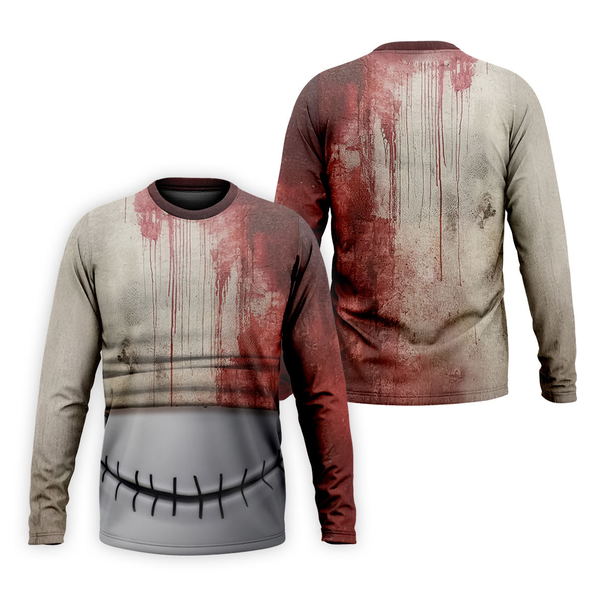 Stitched Skull Horror Character Halloween Polo Shirt, Golf Apparel For Men, Mens Golf Polo