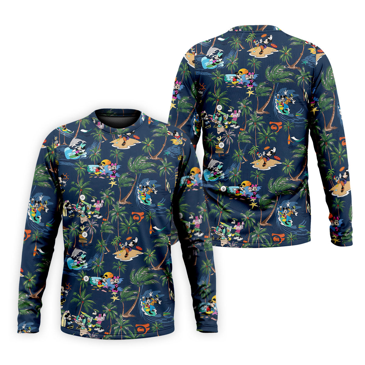 Cartoon Tropical Surf Beach Golf Polo Shirt, Hawaiian Golf Shirt, Golf Polo Shirts For Men