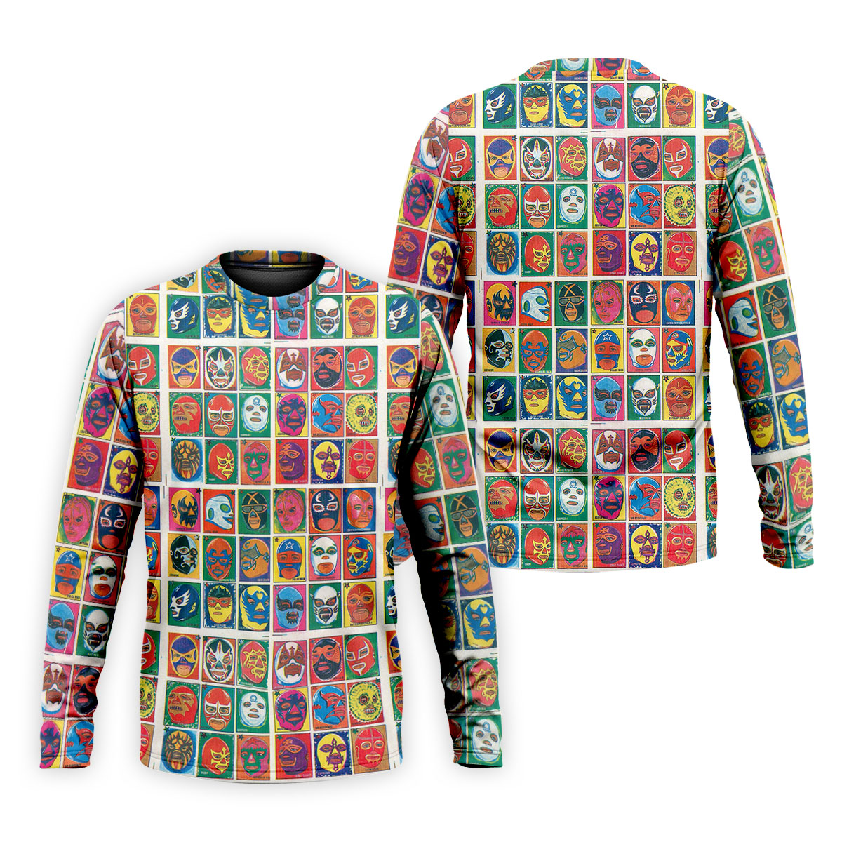 Lucha Libre Mask Grid Pattern Golf Tops For Men, Cinco De Mayo Celebration Golf Shirts For Men