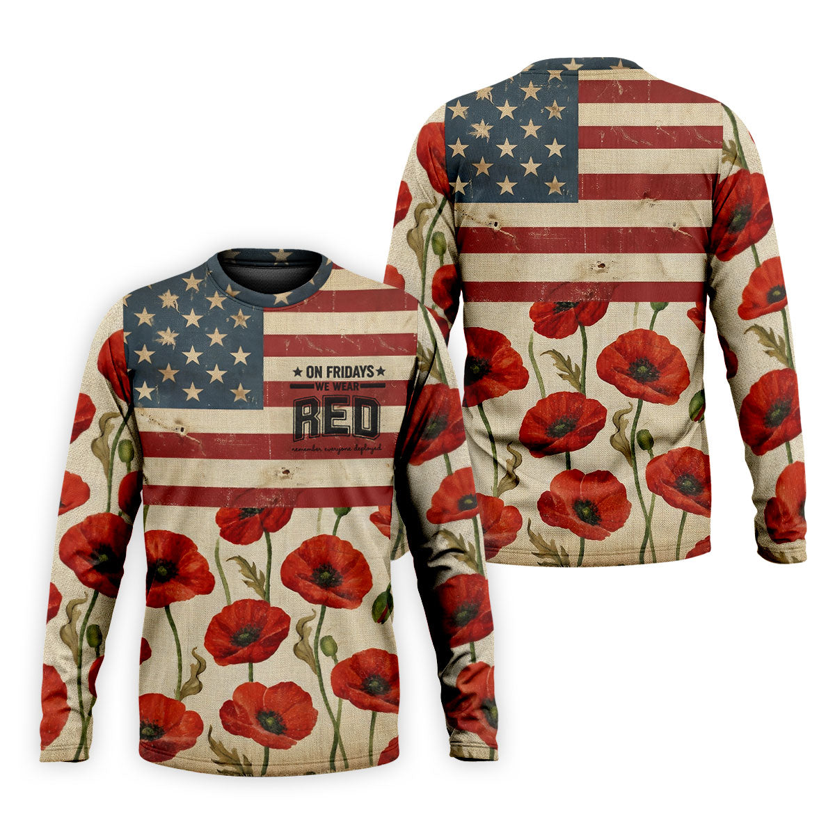 On Fridays We Wear RED Poppies US Flag Golf Shirts, 250 Years Patriotic Golf Shirts For Men