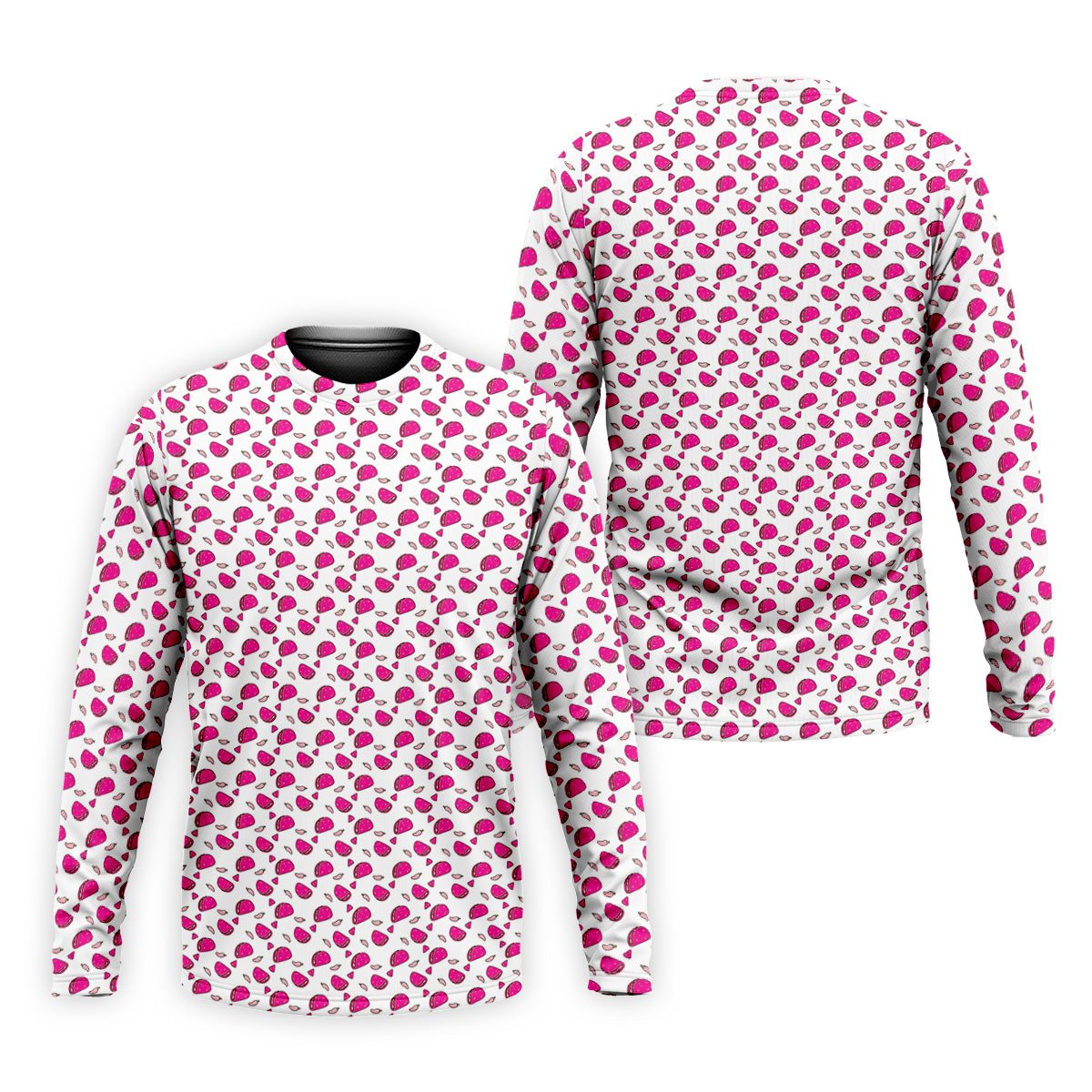 The Pink Taco Seamless Pattern White Golf Shirt, Golf Tops For Men, Tacos Lover Golf Gift For Men