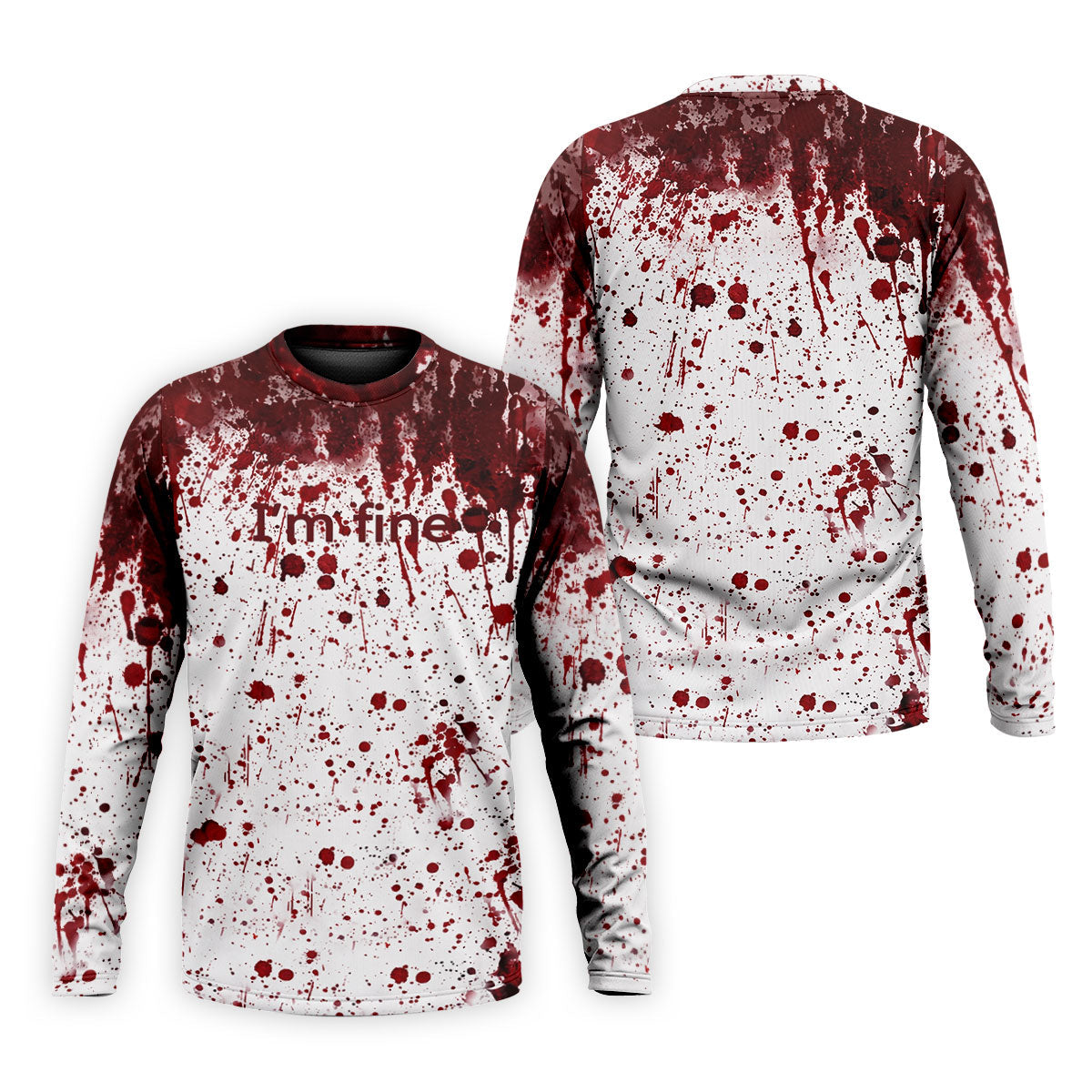 I'm Fine Bloody Splatter Halloween Golf Polo Shirt for Men, Mens Golf Shirts, Golf Apparel For Men