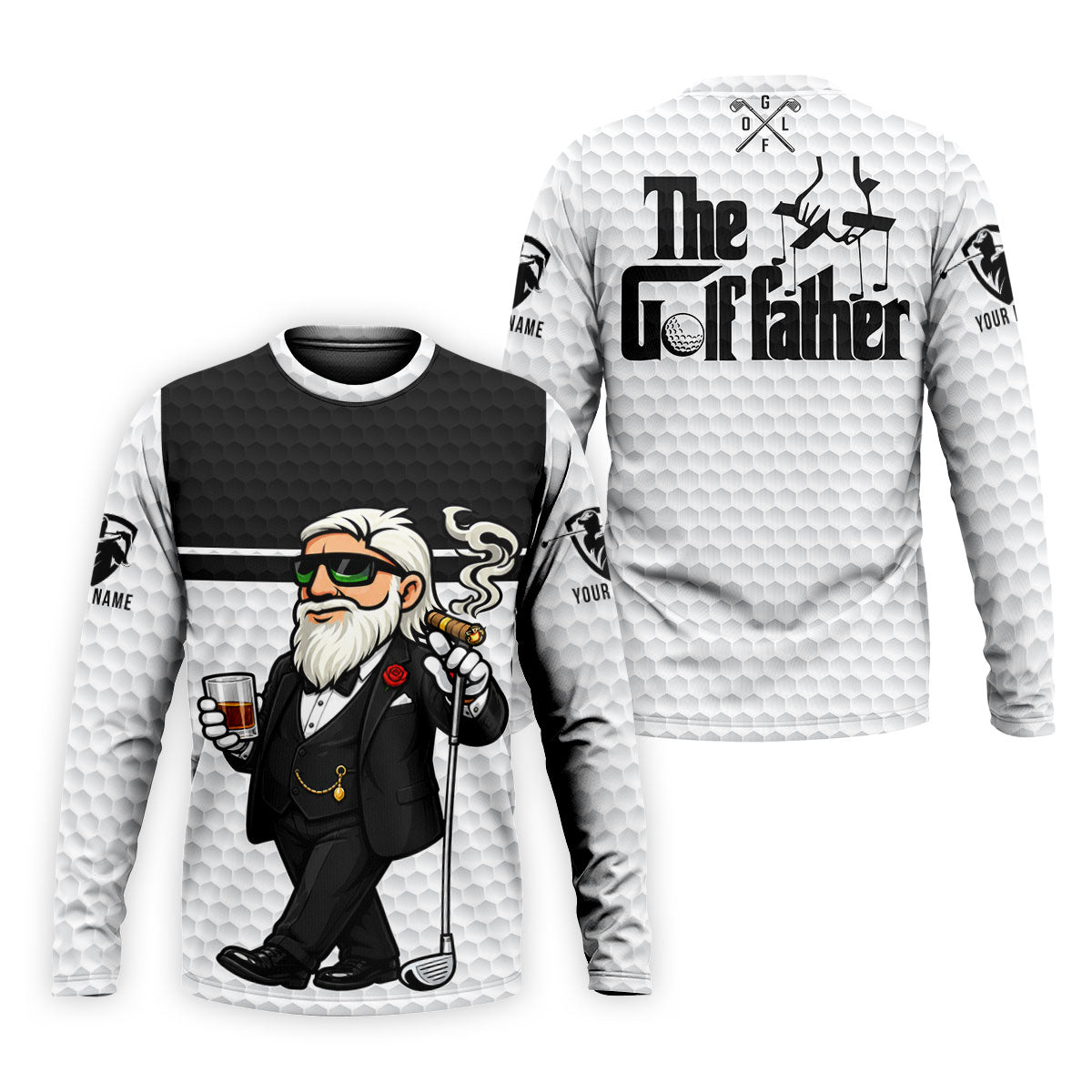 The Golf Father Golf Man Golf Ball Pattern Funny Golf Shirts, Father's Day Golf Shirt, Golf Gift For Dad