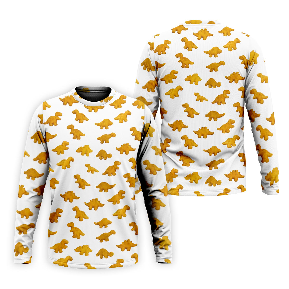 Cute Dinosaur Cookie Pattern Men's Golf Shirt, Golf Shirts For Men, Printed Golf Shirts
