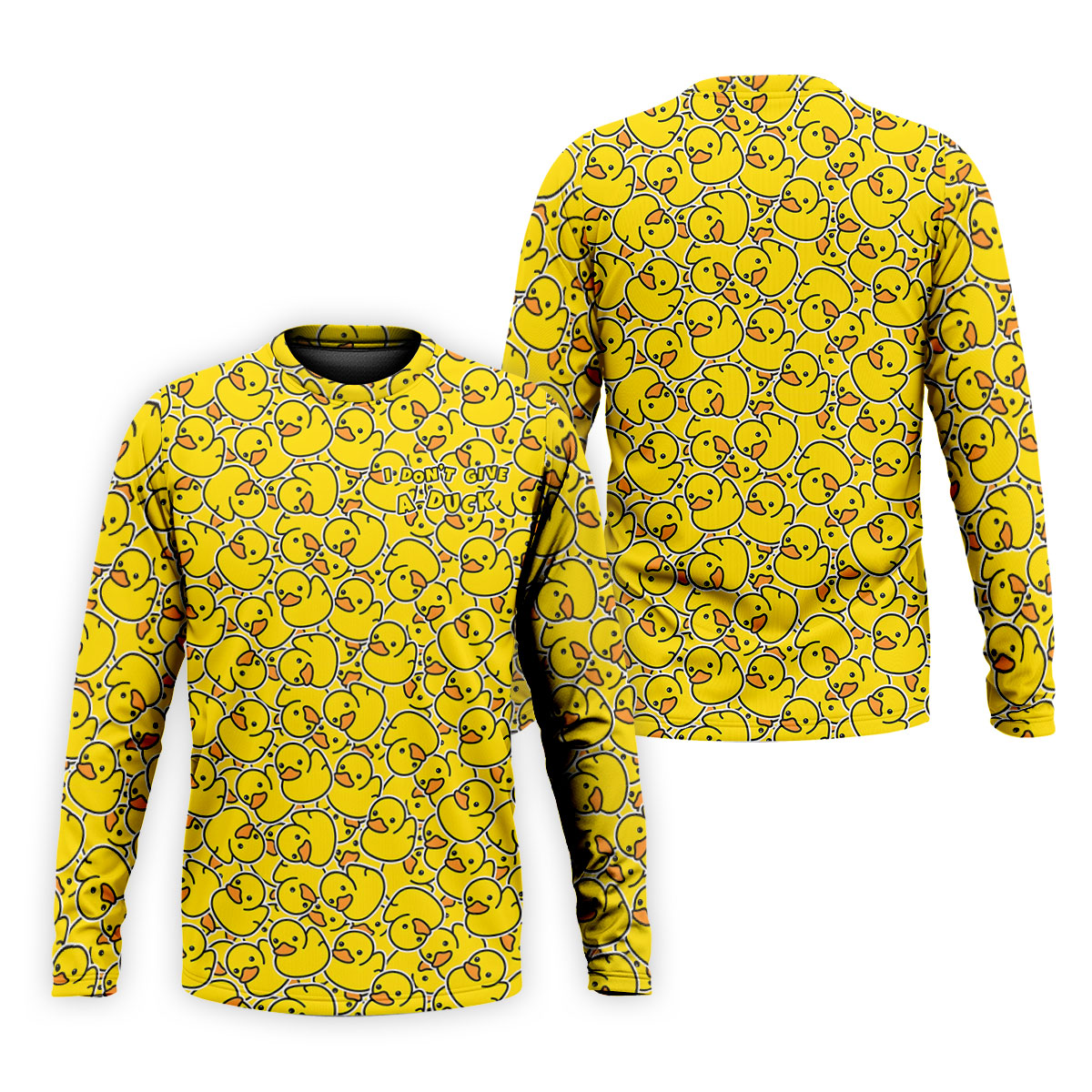 I Don't Give A Duck Yellow Rubber Duck Hawaiian Golf Shirt, Men's Funny Golf Shirts