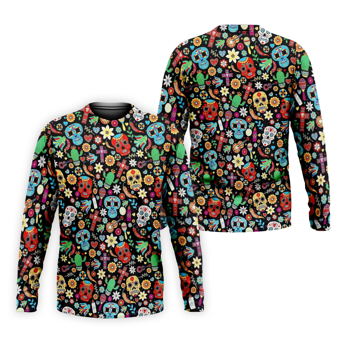 Skull With Flowers Cinco De Mayo Celebration Fiesta Themed Golf Tops For Men, Golf Shirts For Men