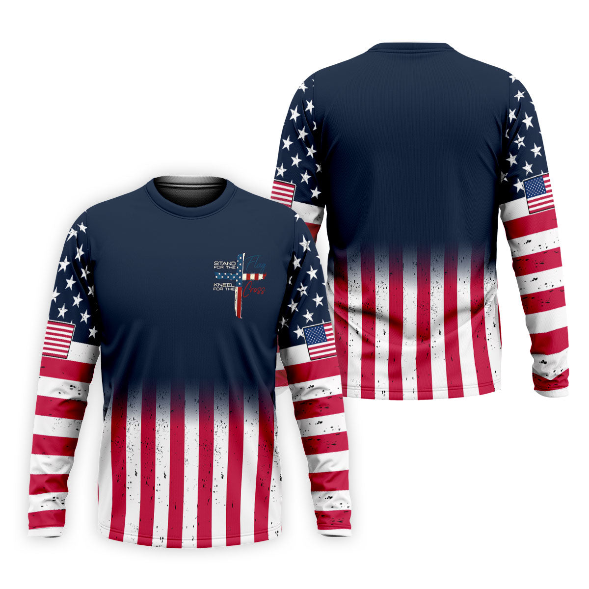 Stand For The Flag Kneel For The Cross Patriotic Golf Shirt, 250 Years 4th Of July Golf Shirts For Men