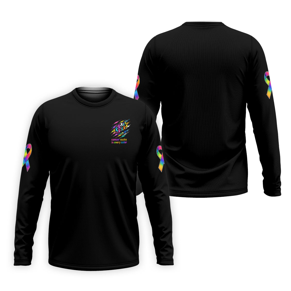 Cancer Sucks In Every Color Awareness Ribbon Polo Shirt, Golf Polo Shirts For Men