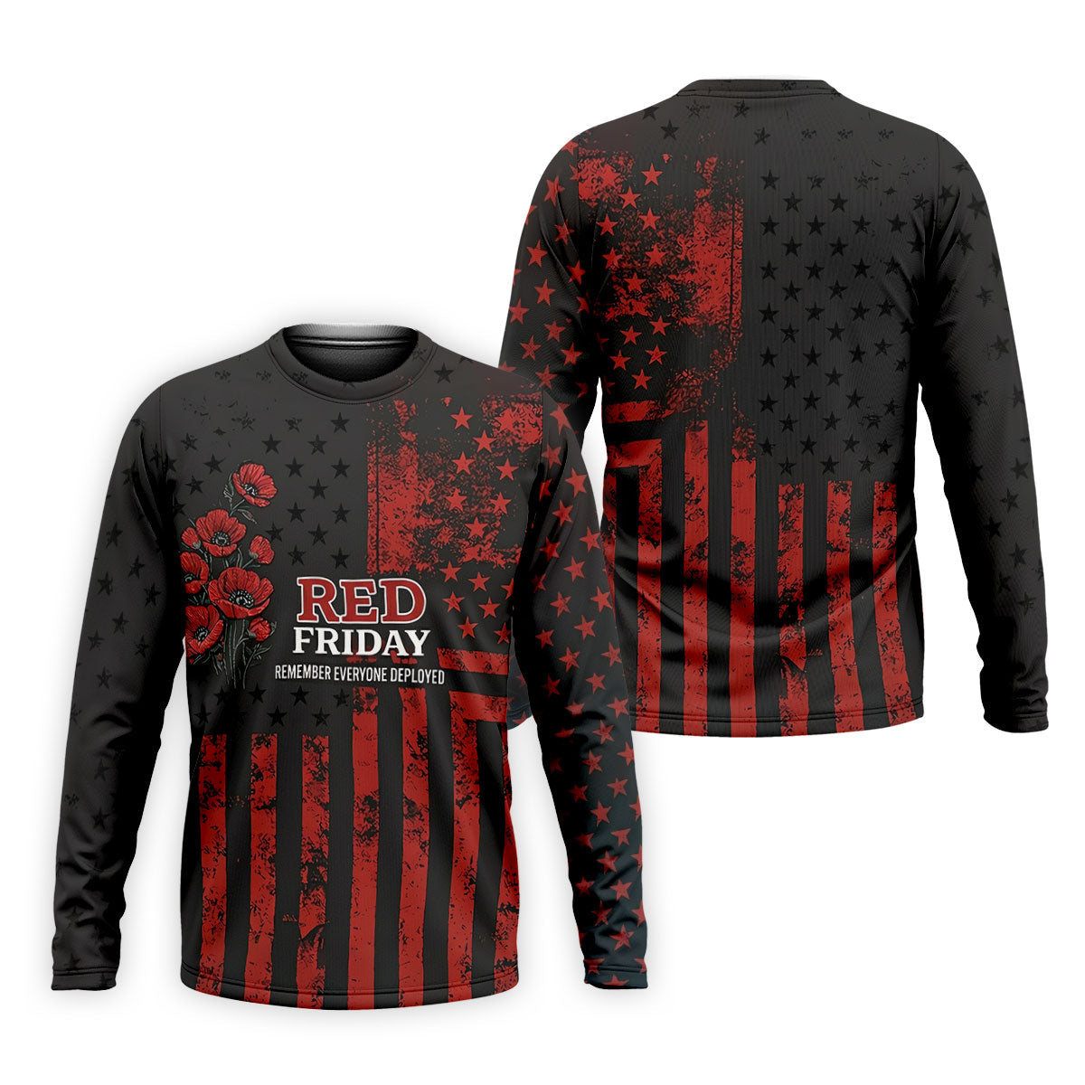 Red Friday American Flag Poppy Golf Polo Shirt, Mens Golf Apparel, Printed Golf Shirts