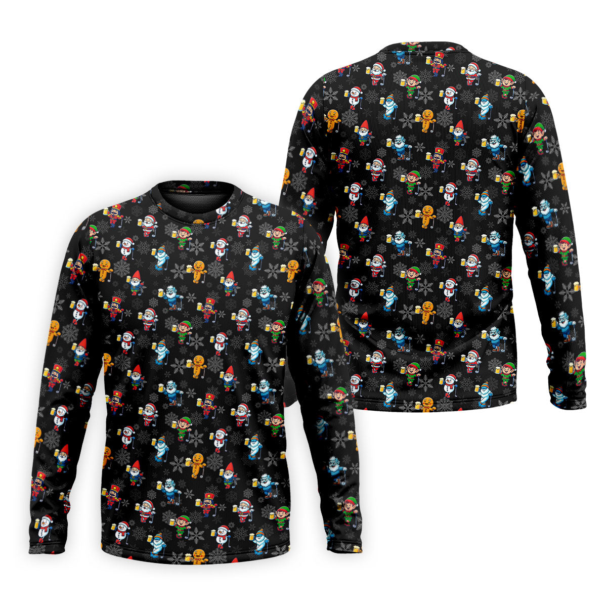 Classic Christmas Characters Black Golf Shirt, Christmas Golf Shirt, Fun Golf Shirts For Men, Polo Shirts For Men
