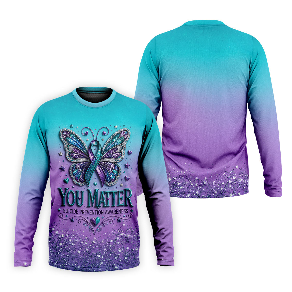 You Matter Suicide Prevention Awareness Butterfly Mens Golf Polo, Suicide Mens Golf Polo