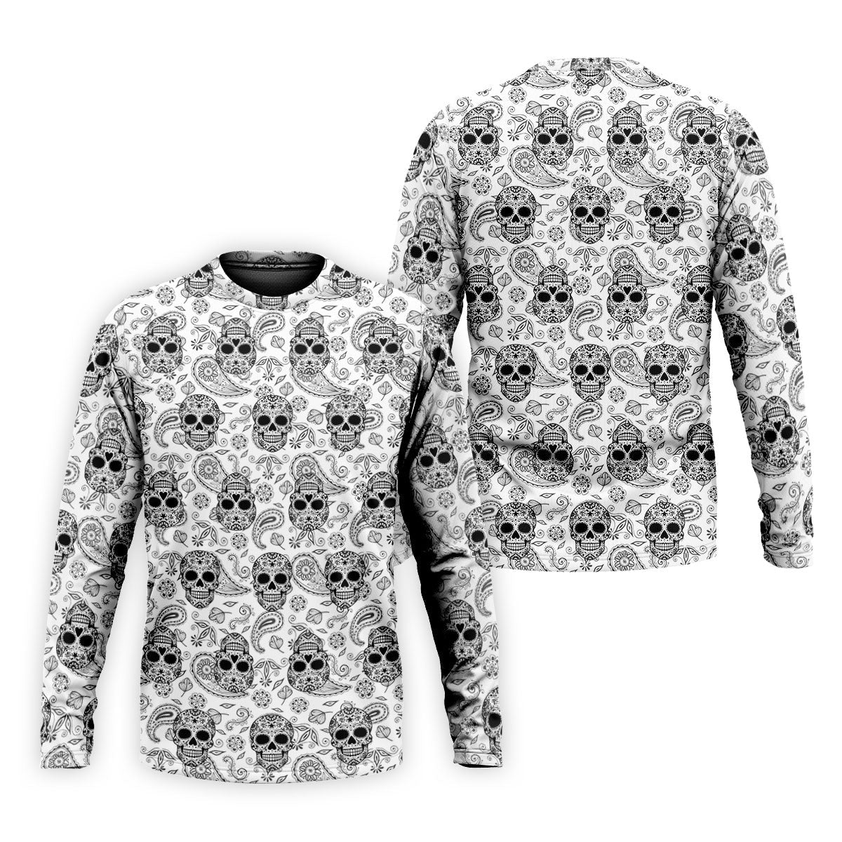 Sugar Skull Paisley Pattern Golf Polo Shirt, Hawaiian Golf Shirt, Golf Polo Shirts For Men