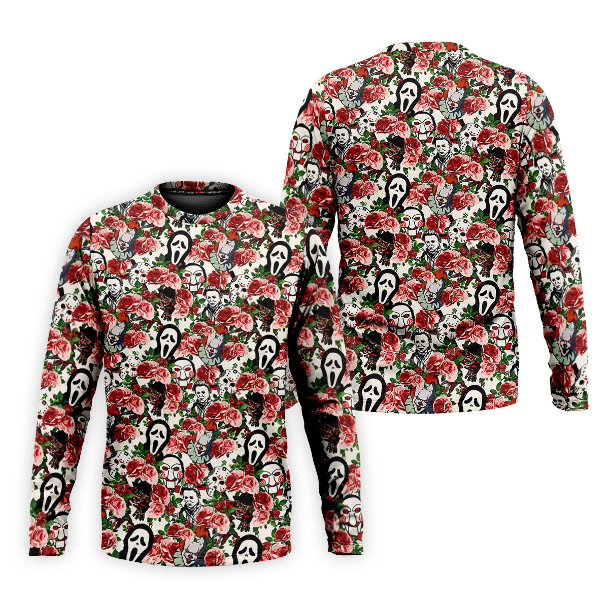 Rose Horror Character Collage Halloween Golf Shirt, Mens Golf Shirts, Golf Apparel For Men