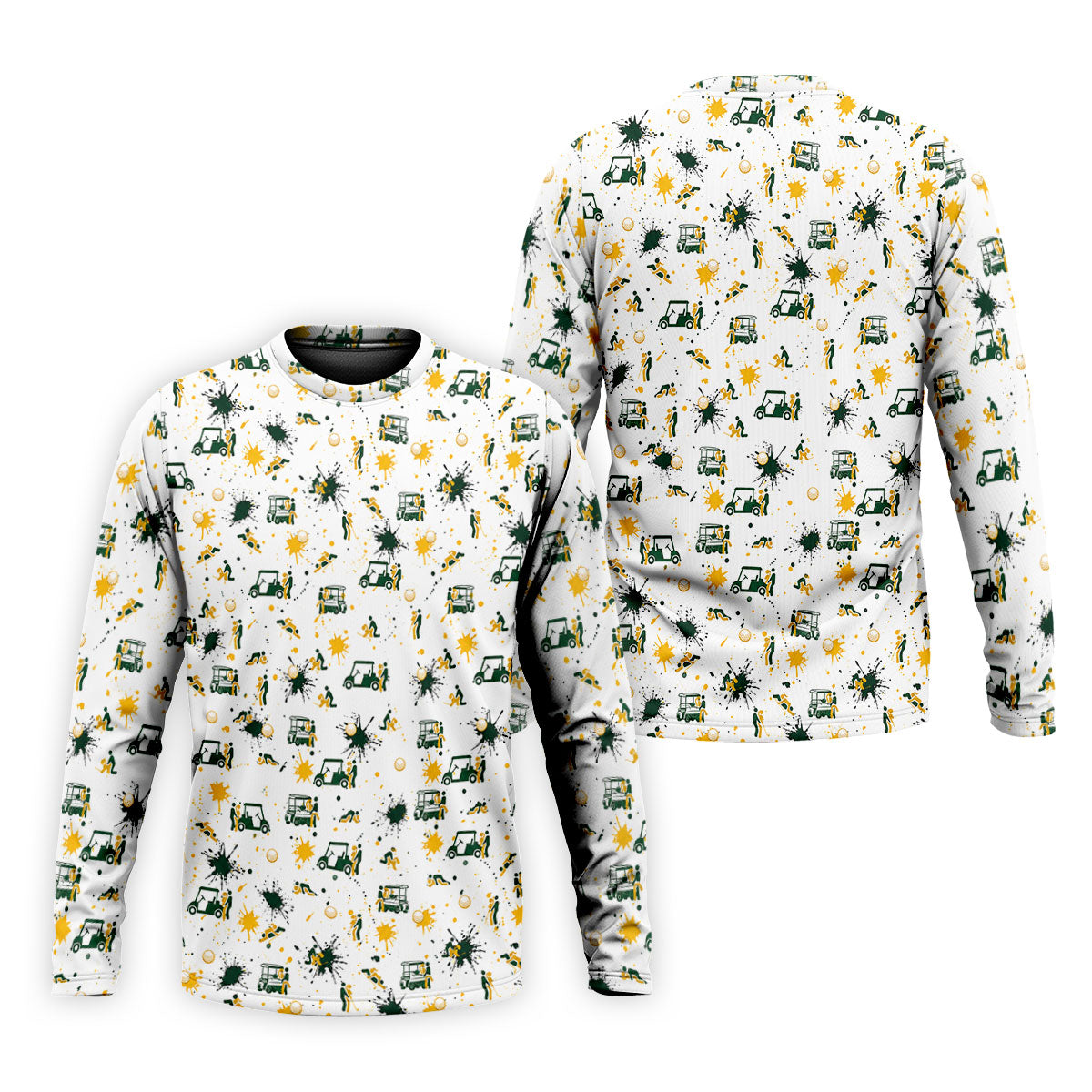 Funny Golf Cart Adult Humor Pattern Polo Shirt, Golf Polo Shirts For Men, Mens Golf Apparel