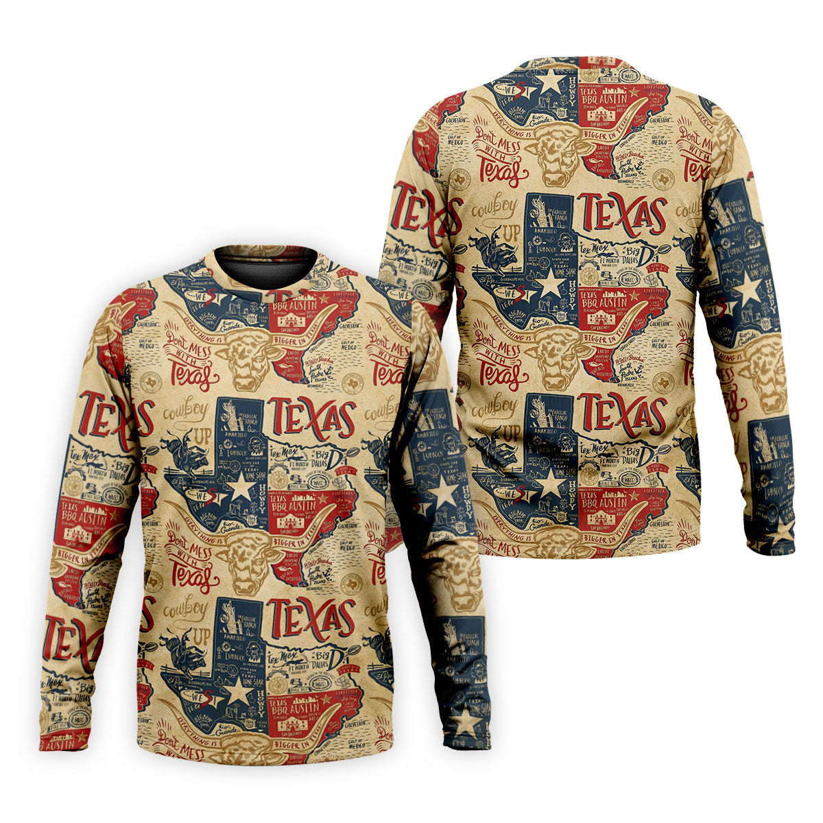 Don't Mess With Texas Western Theme Old West Golf Tops For Men, Polo Shirts For Men, Golf Shirts For Men