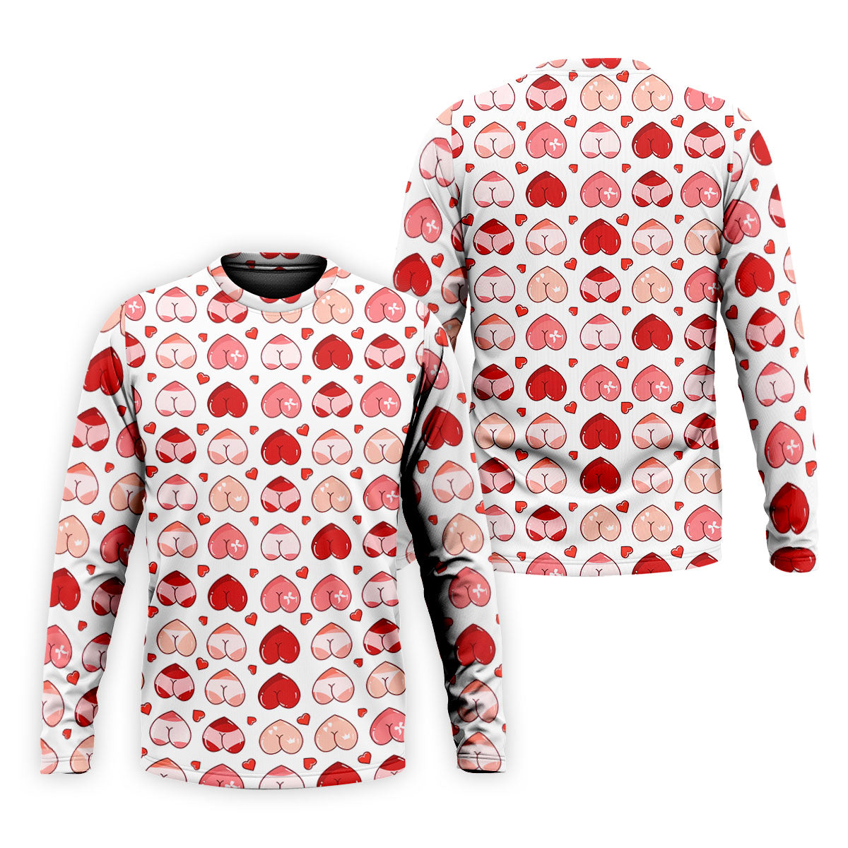 Funny Heart Butt Pattern Golf Polo Shirt, Mens Golf Shirts, Golf Apparel For Men
