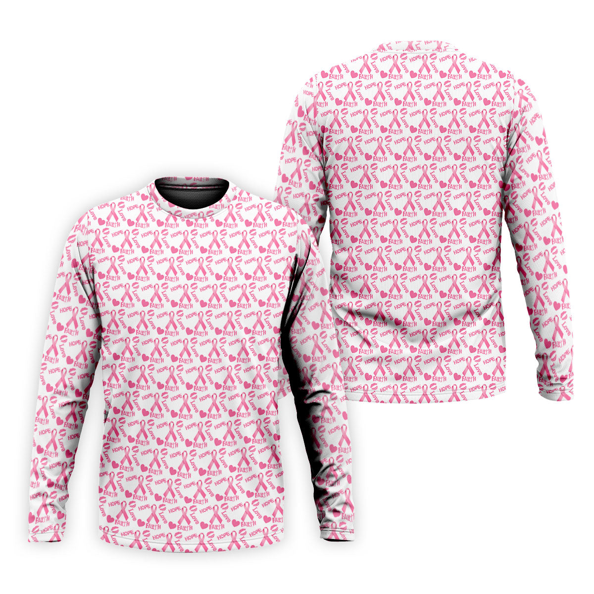 Hope Love Faith Pink Ribbon Breast Cancer Golf Shirt, Men's Golf Shirt, Mens Golf Apparel