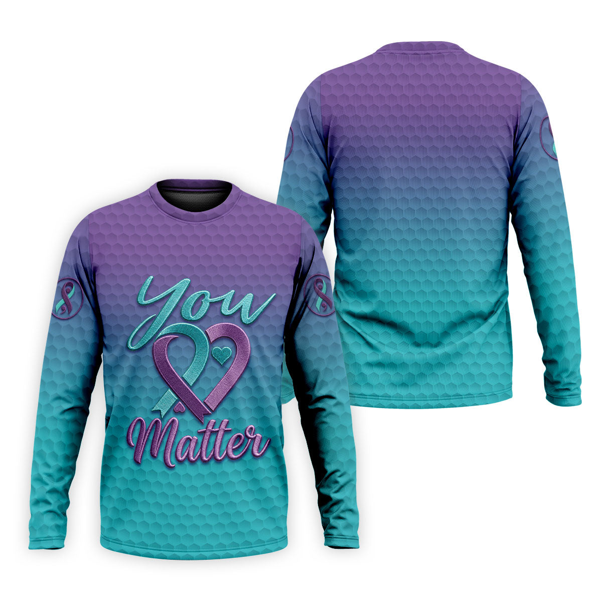 You Matter Suicide Prevention Ribbon Heart Polo Shirts For Men, Golf Apparel For Men
