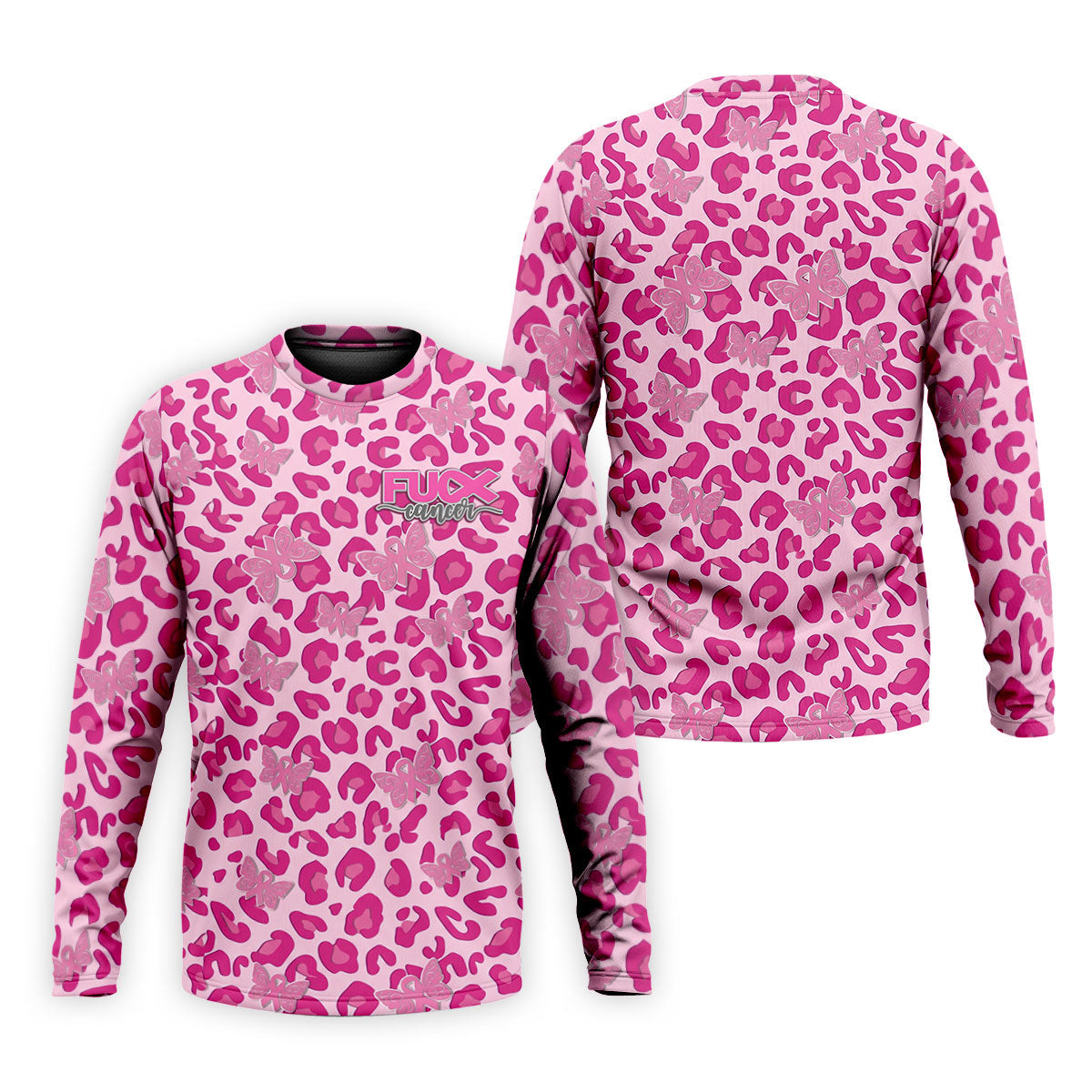 F*ck Cancer Leopard Butterfly Breast Cancer Polo Shirt, Men's Golf Shirt, Mens Golf Polo