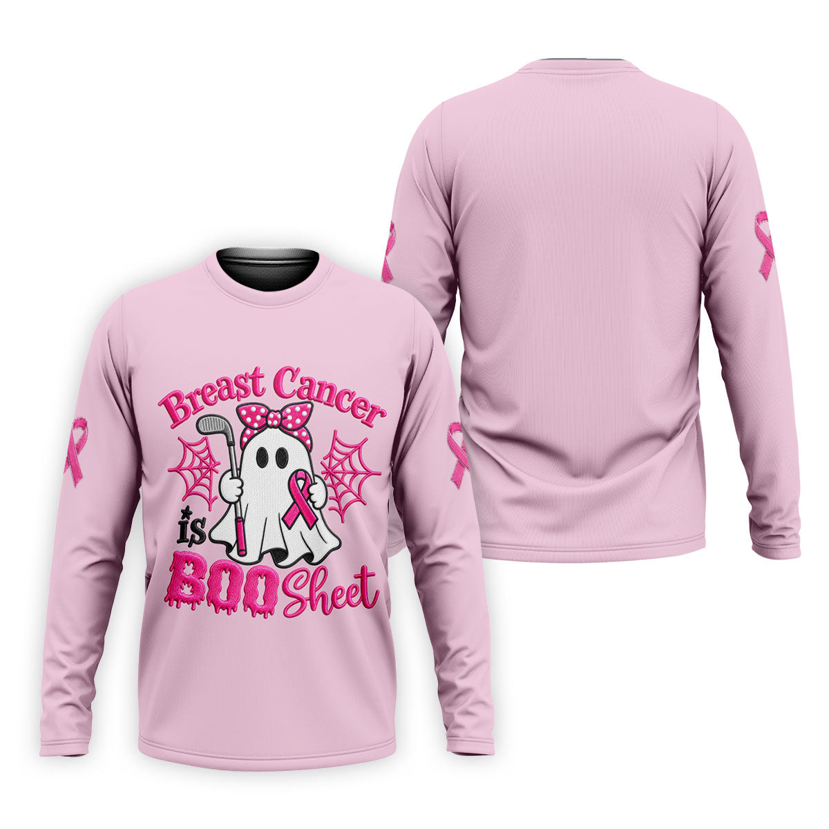 Breast Cancer Is Boo Sheet Ghost Polo Shirt, Men's Golf Shirt, Printed Golf Shirts