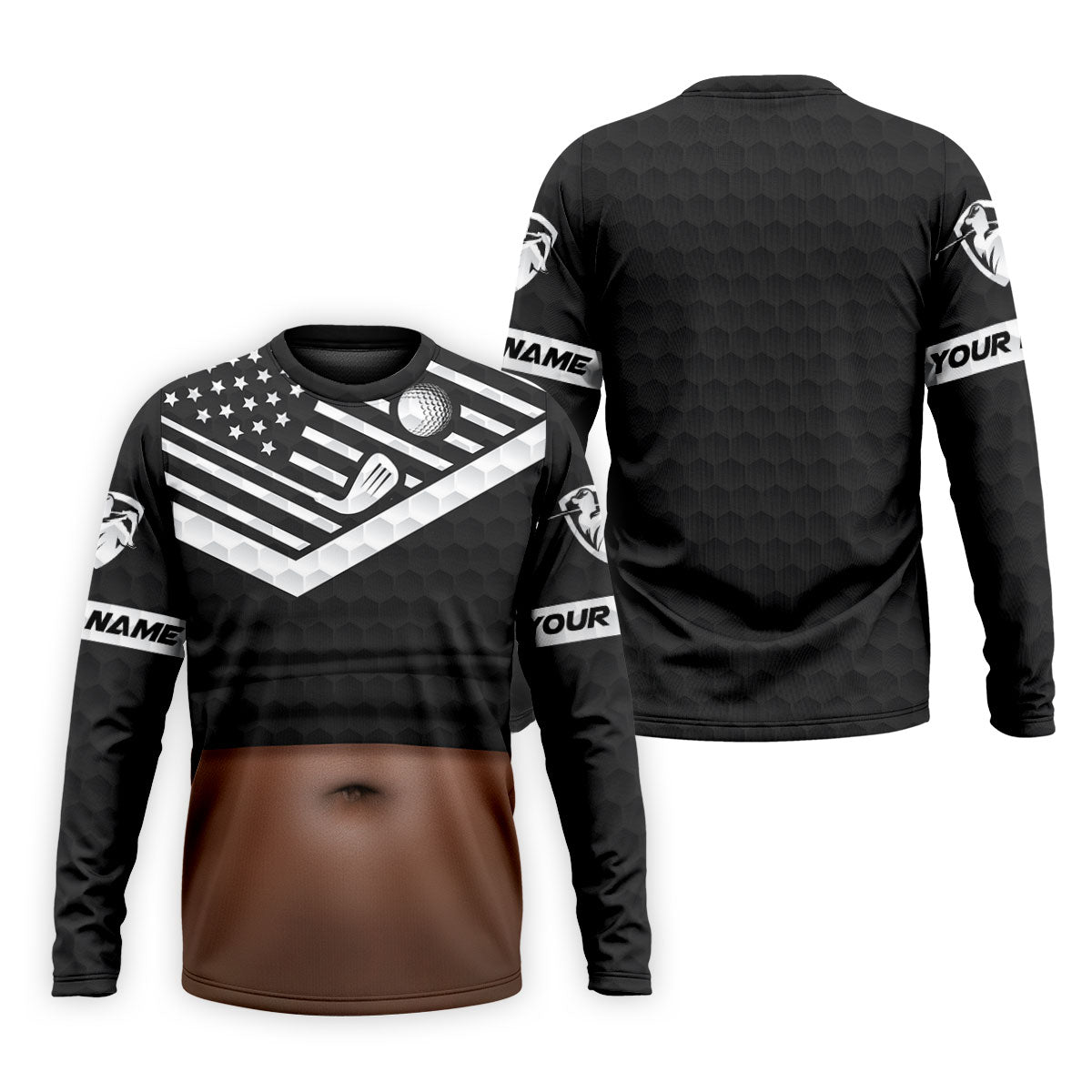 Personalized Dark Skin Beer Belly Golf Polo Shirt, Golf Shirts For Men, Mens Polo Shirts