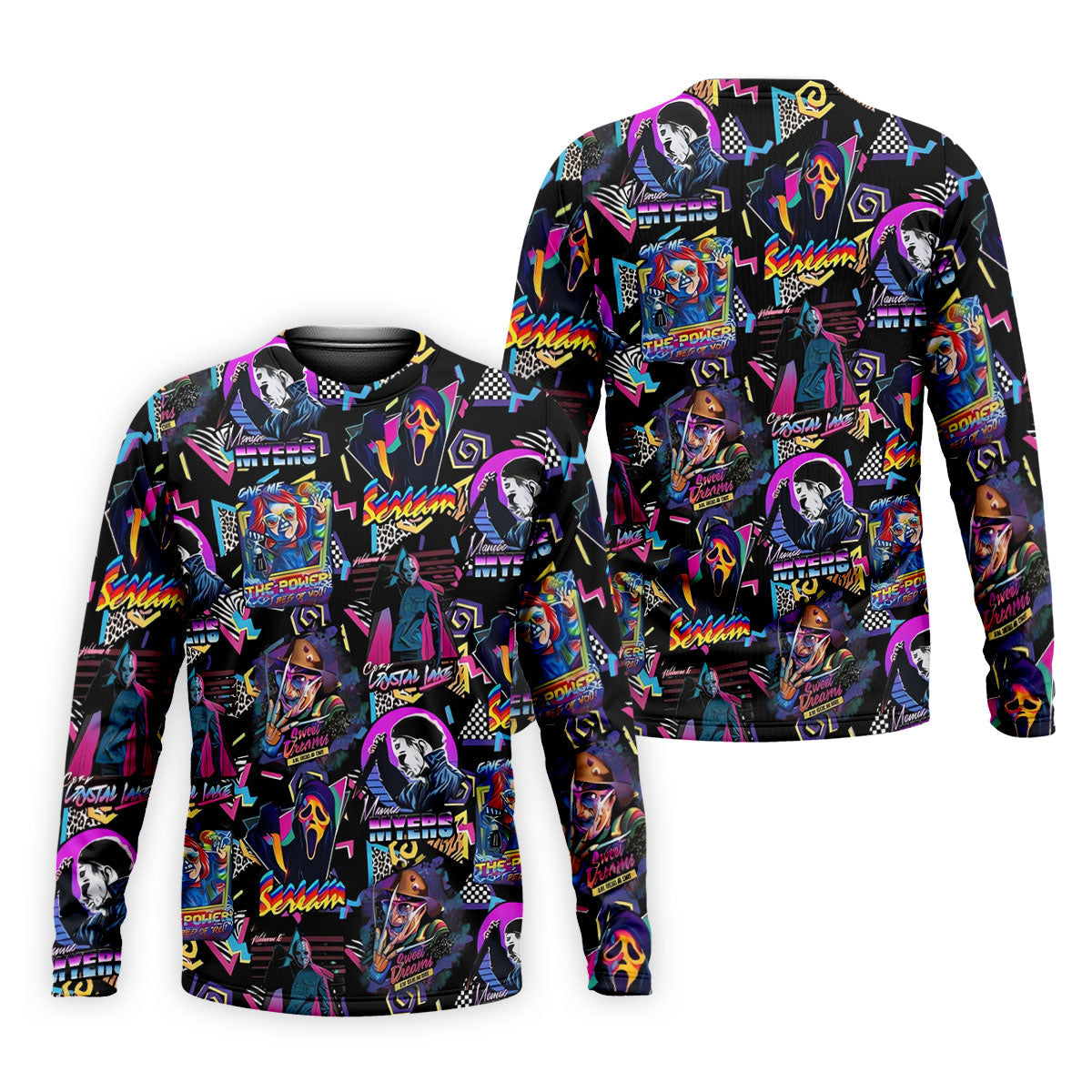 Retro Halloween Horror Character Hawaiian Golf Shirt, Men's Golf Shirt, Golf Polo Shirts For Men