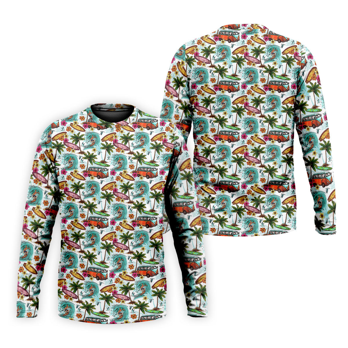 Tropical Trip Big Wave Riders Hawaiian Golf Shirt, Polo Shirts For Men, Golfing Apparel