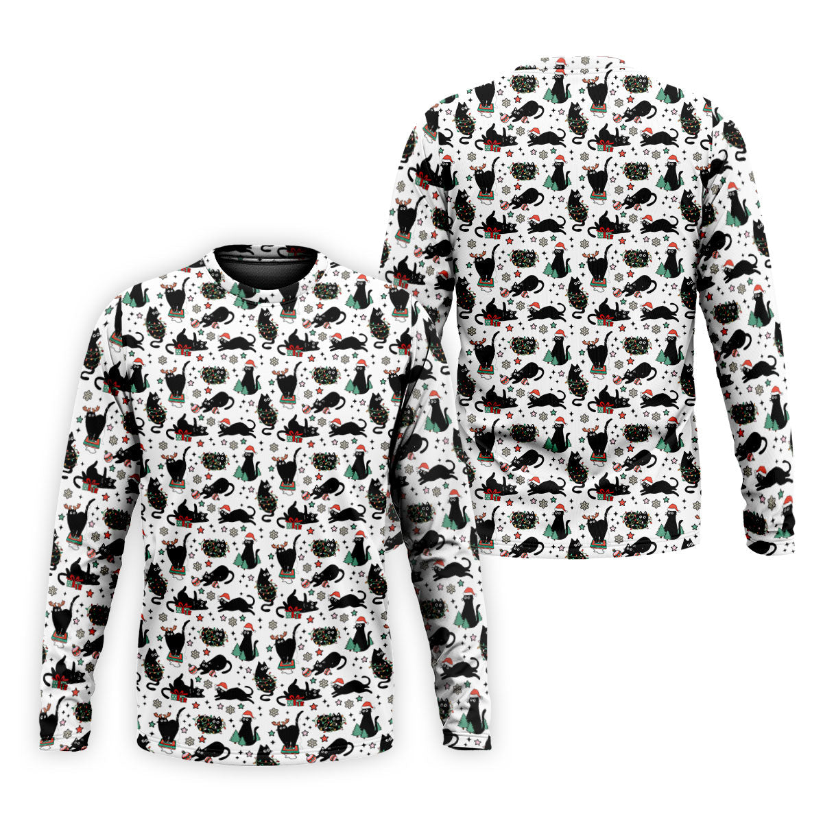 Xmas Black Cat Polo Shirts For Men, Christmas Golf Shirt, Golf Gift For Men, Christmas Golf Shirt