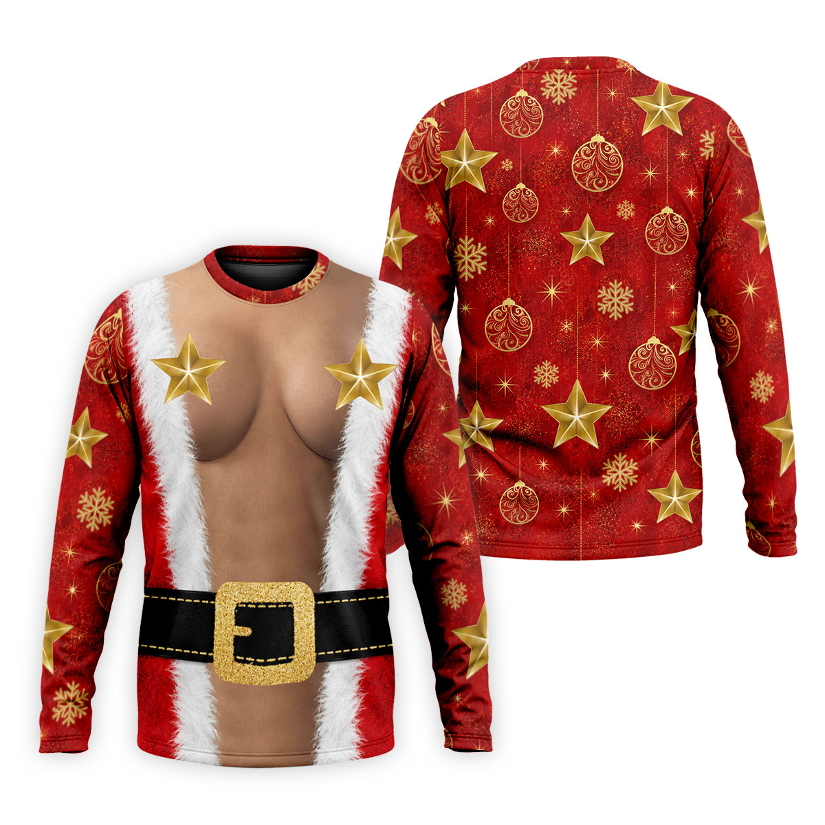 Christmas Santa Suit Gold Star Polo Shirt, Mens Golf Polo, Golf Shirts For Men