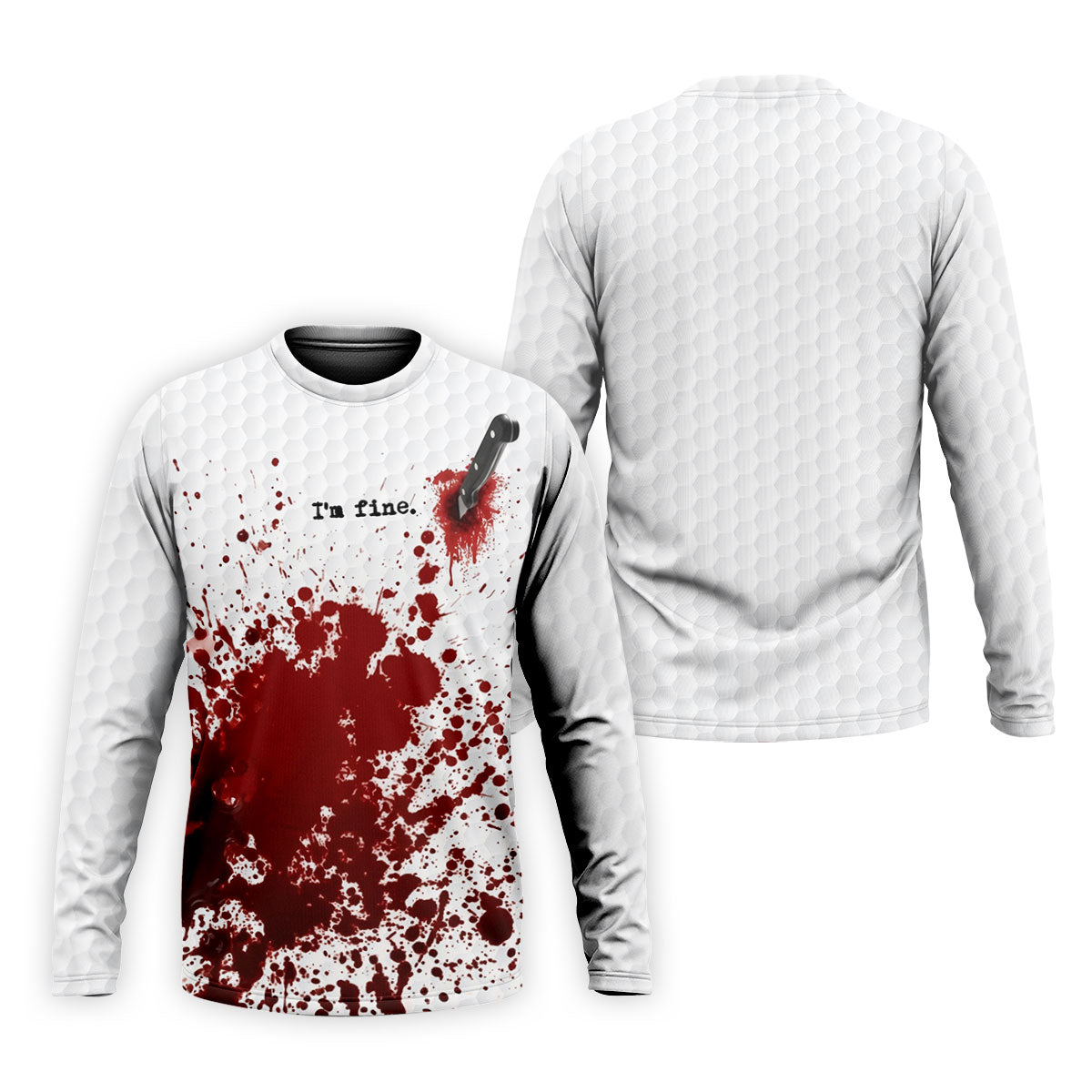 I'm Fine. Horror Golf Polo Shirt, Golf Polo Shirts For Men, Printed Golf Shirts