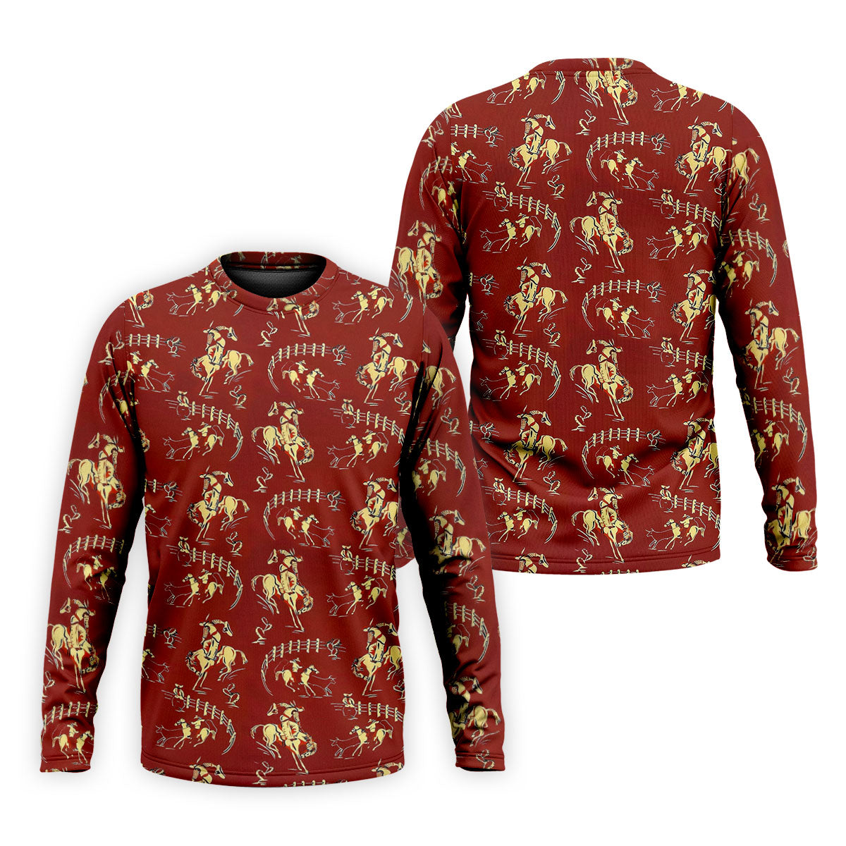 Vintage Rodeo Cowboy Pattern Golf Polo Shirt, Mens Golf Apparel, Hawaiian Golf Shirt