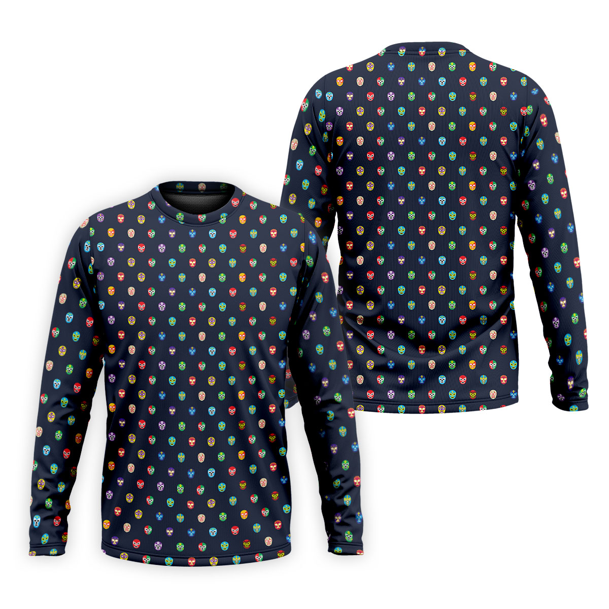 Lucha Libre Mask Seamless Pattern Cinco De Mayo Celebration Fiesta Themed Golf Shirts For Men