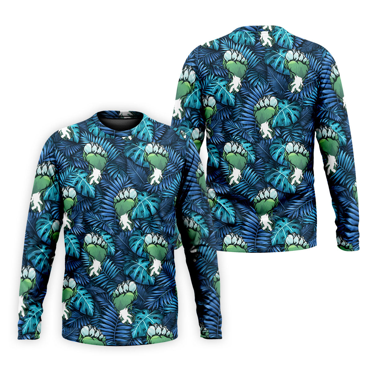 Funny Zombie Hulk Hand Tropical Golf Polo Shirt, Hawaiian Golf Shirt, Golf Shirts For Men