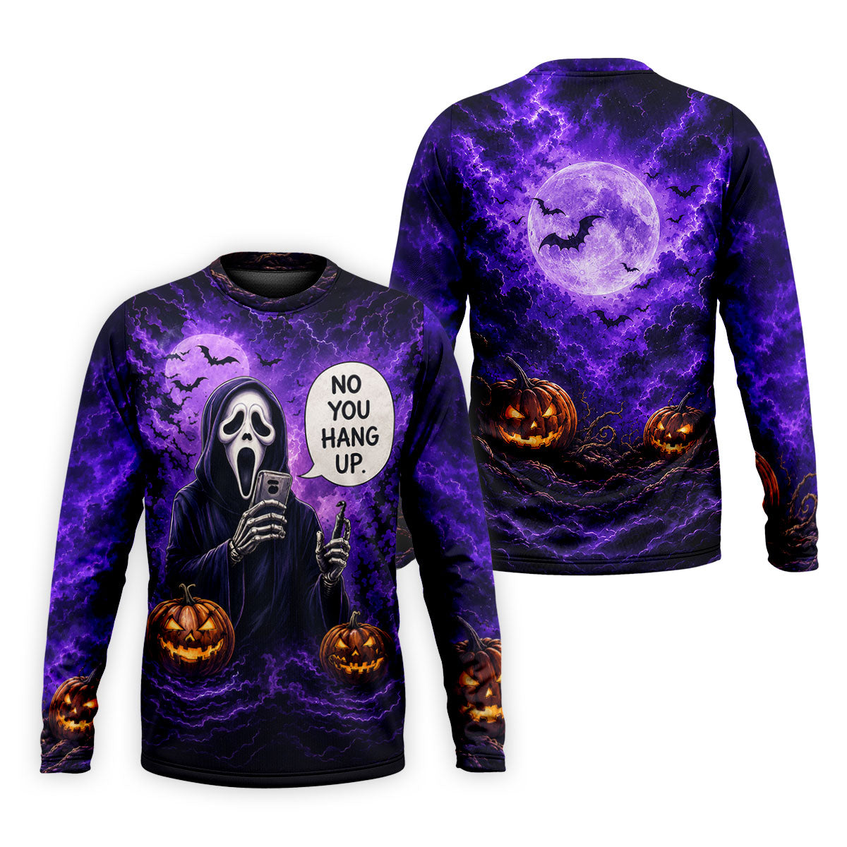 No You Hang Up Halloween Horror Character Shirt, Printed Golf Shirts, Hawaiian Golf Shirt