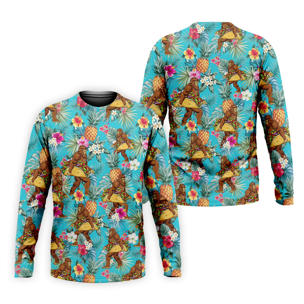 Bigfoot Taco Fiesta Time Hawaiian Golf Shirt, Cinco De Mayo Celebration Golf Shirts For Men