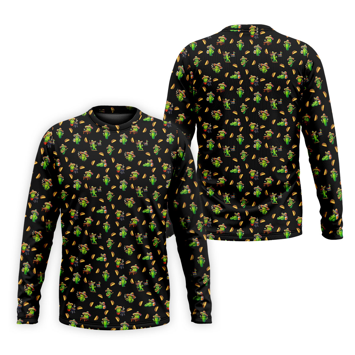 Mexican Mustach Funny Cactus Cinco De Mayo Celebration Fiesta Themed Golf Shirts For Men