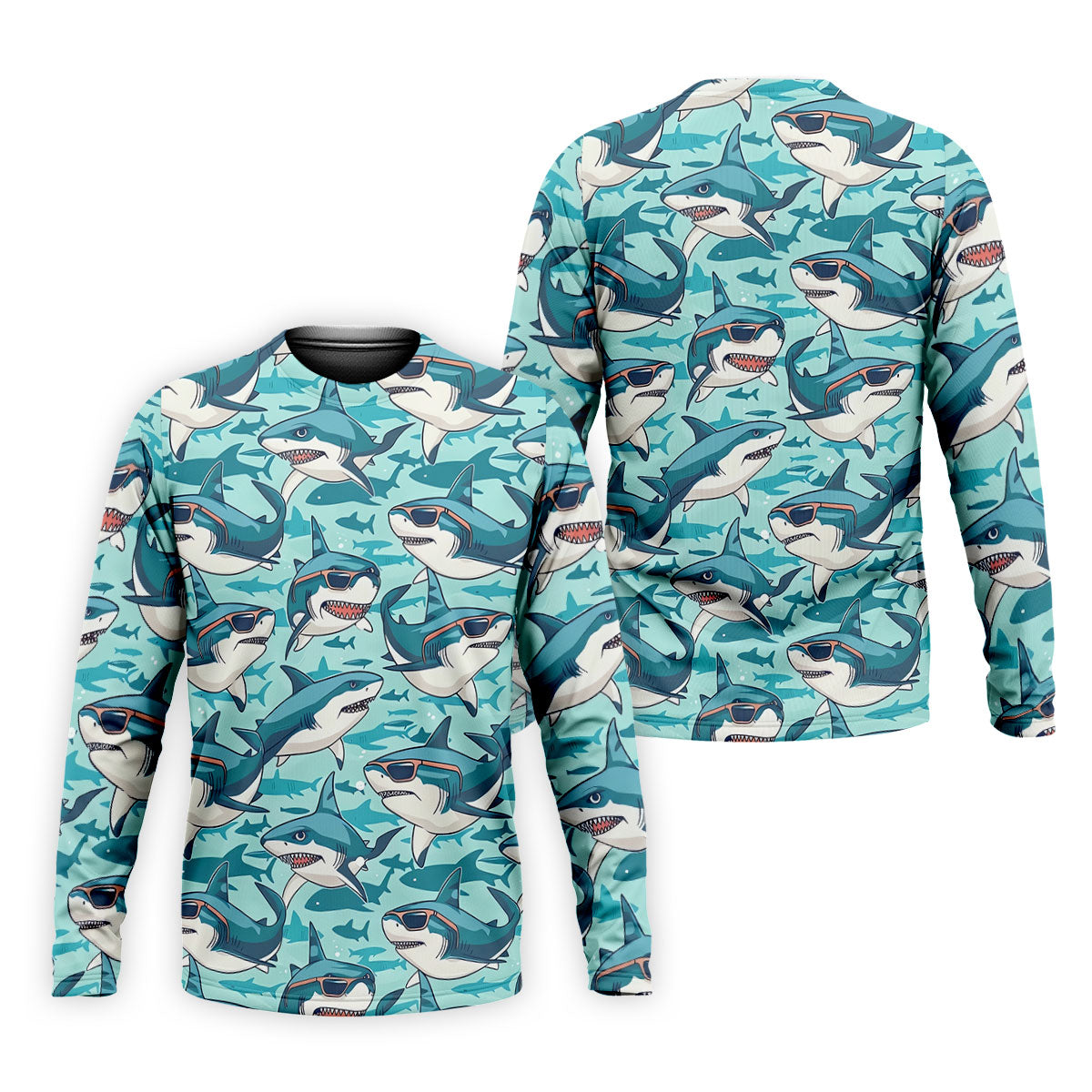 Animated Shark Hawaiian Golf Shirt, Men's Funny Golf Shirts, Golf Shirts For Men
