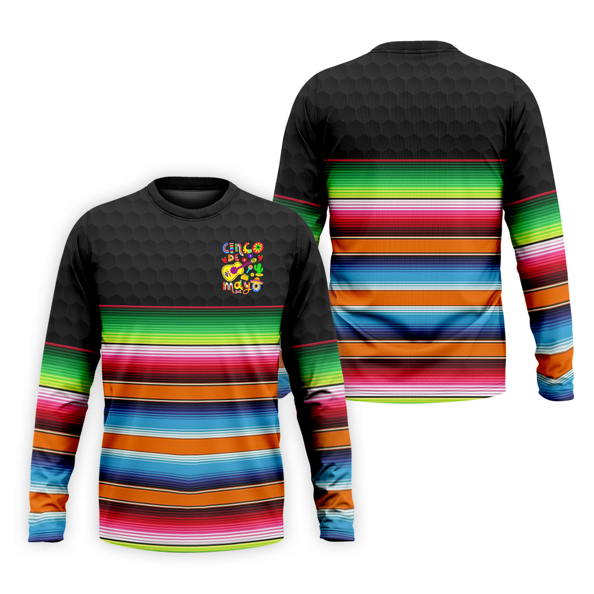 Mexican Sarape Golf Ball Pattern Cinco De Mayo Celebration Fiesta Themed Golf Shirts For Men