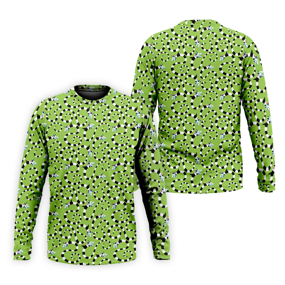 Striped Horror Creature Golf Polo Shirt, Golf Shirts For Men, Halloween Shirts For Men