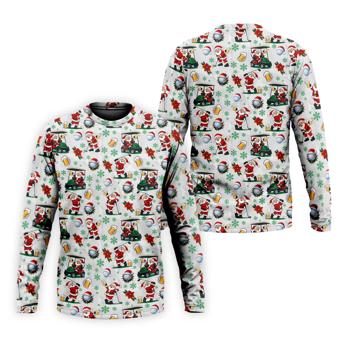 Santa Beer Christmas Golf Polo Shirt, Christmas Golf Shirt, Mens Golf Polo Shirt