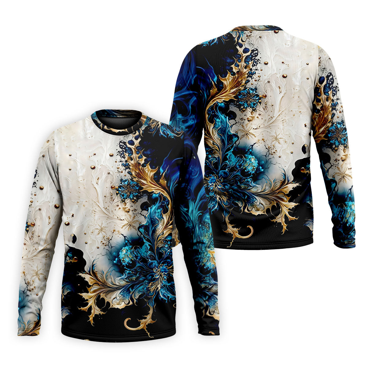 Metallic Flower Fractal Art Hawaiian Golf Shirt, Retro Golf Shirt, Polo Shirts For Men