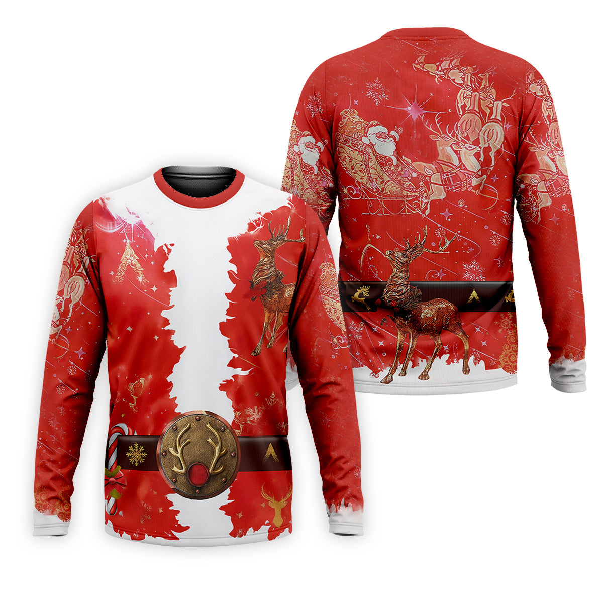 Santa Claus Christmas Print Fun Golf Shirts For Men, Christmas Golf Shirt, Polo Shirts For Men, Golfing Apparel