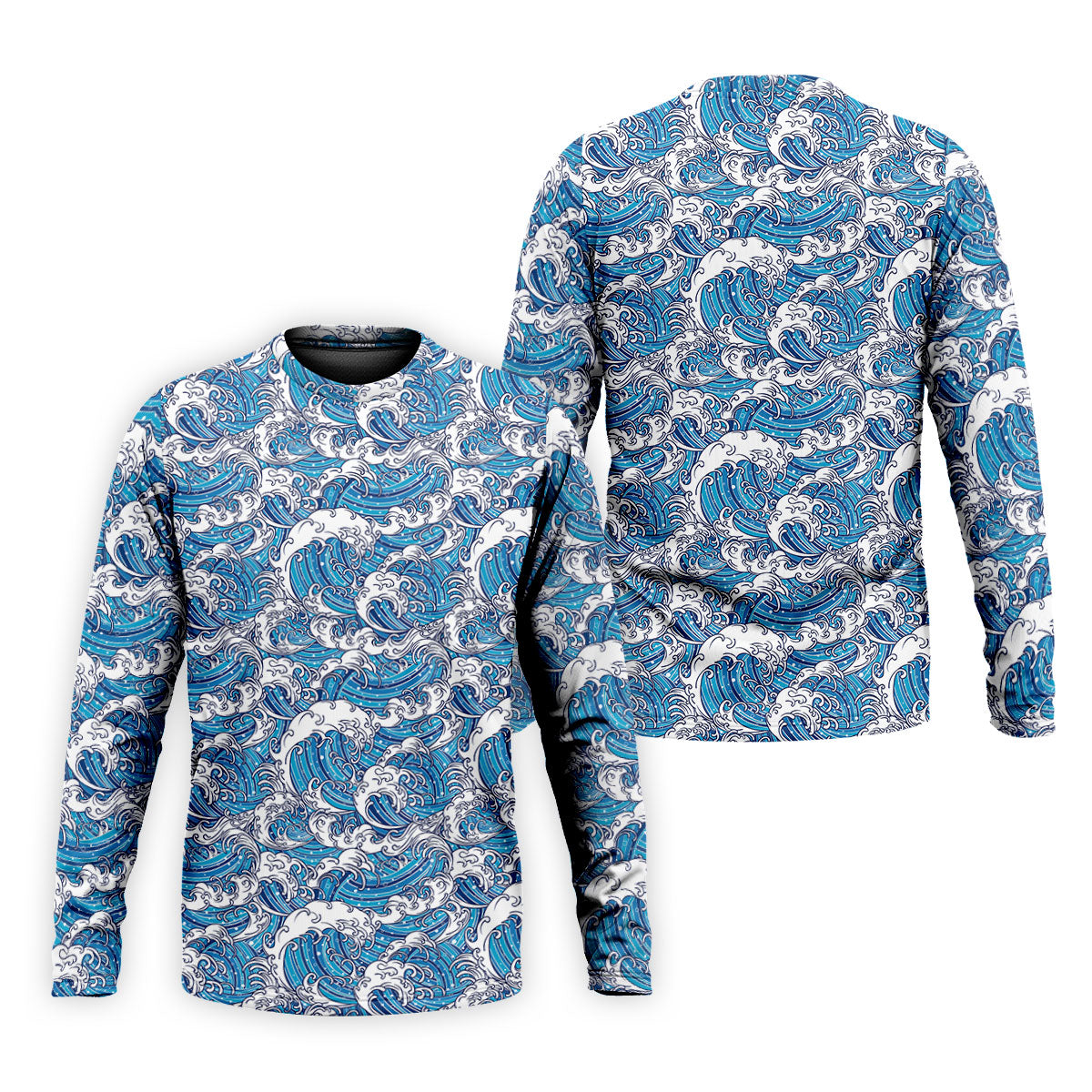 Blue Ocean Wave Pattern Golf Shirt, Hawaiian Golf Shirt, Mens Golf Shirts, Golf Apparel For Men