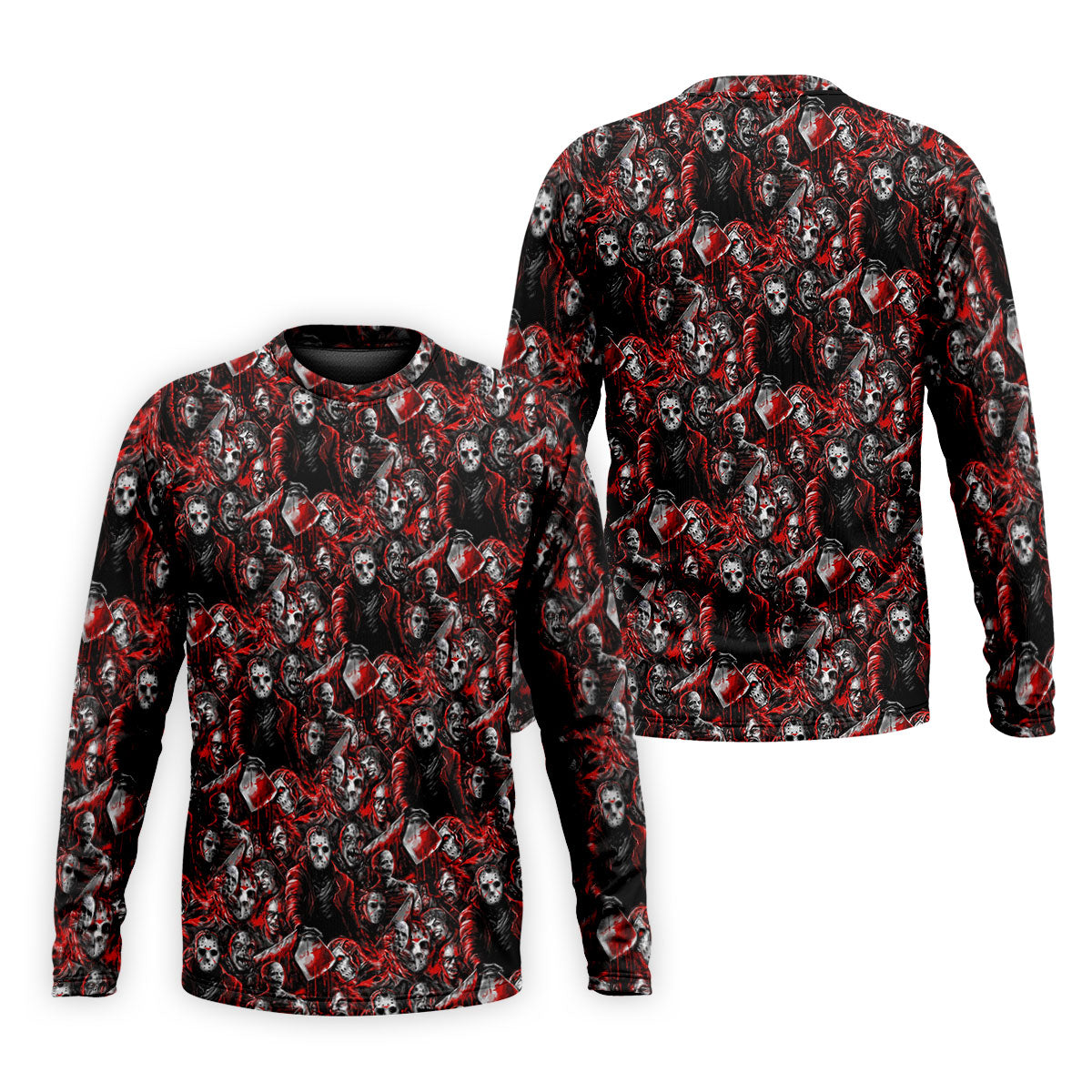 Horror Character Slasher Pattern Golf Polo Shirt, Mens Golf Shirts, Hawaiian Golf Shirt